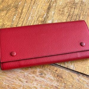 Celine Red Leather Wallet